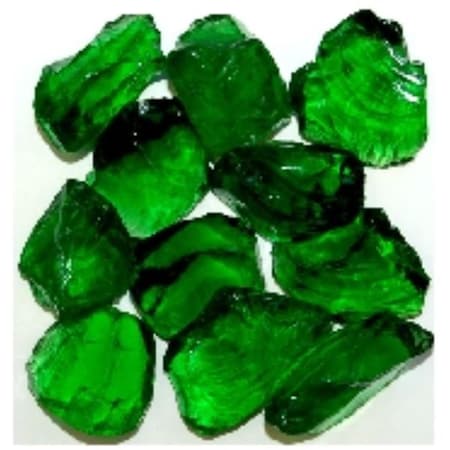 American Specialty Glass Recycled Chunky Glass, Green - Medium - 0.5-1 in. - 50 lbs LGREENZM-50